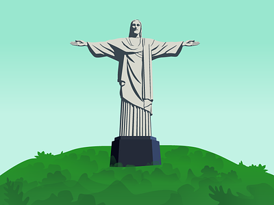 Cristo Redentor brazil christ the redeemer cristo redentor icon design illustration morro rio de janeiro statue vector design
