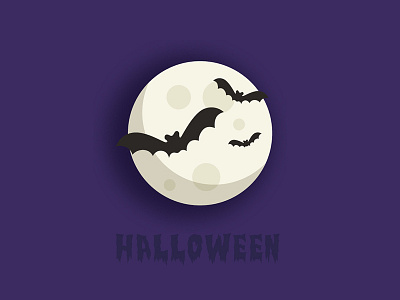 Happy Halloween bats halloween icon design illustration moon night vector illustration