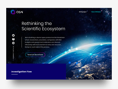 OSN Landing Page blockchain landing page network platform science social