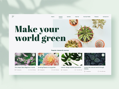 Botanical Website botanical botany cards classes plants platform ui design web design website