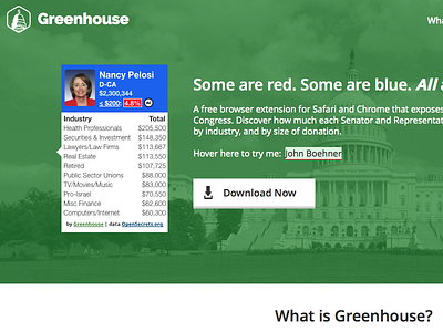 Greenhouse Pt. 1 browser extension chrome download green landing page politics safari website