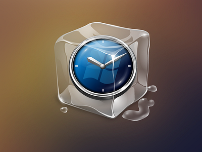 Freeze time 3d bell clock freeze ice icon moment time