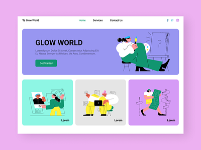 Glow World design figma graphic design il illustration ui web website