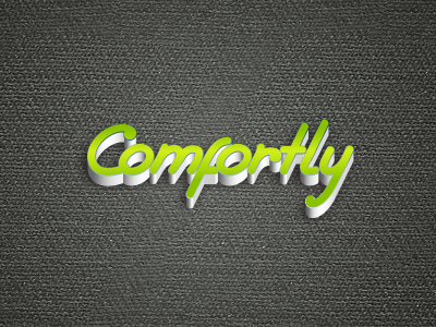 Comfort.ly logo logotype pseudo 3d simple