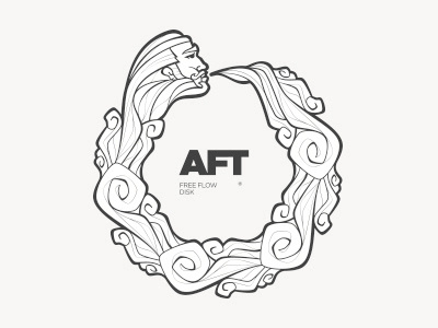 AFT Graphic atf clouds curls disk flow frisbee god illustration logo mark wind