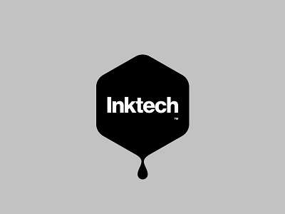 Inktech brvnd dark drop hexagon ink kostadin logo mark software typography vector