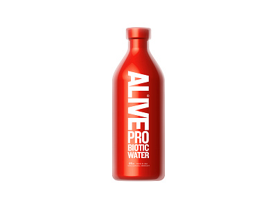 Alive Pro-biotic Water Bottle bio brvnd higher identity ink kostadin logo mark product red water