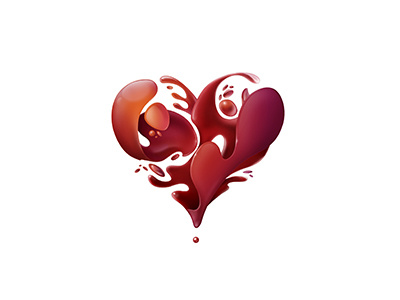 Heart heart illustration invitation kostadin kostadinov liquid red wedding