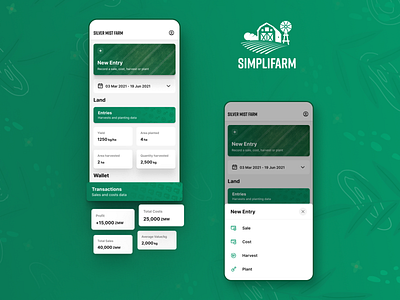 Simplifarm - Quality farming made simple. accessible action actions agriculture app bottom sheet cards clean components dashboard design farming hierarchy iconography logo mobile navigation statistics ui user friendly