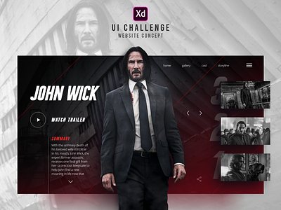 Interface Website - John Wick creativity design desktop homepage interface johnwick movie ui uichallenge12 web webdesign website