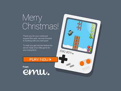 Emu Boy 8 bit christmas edm gameboy gaming illustration