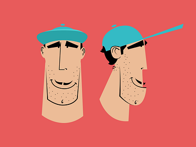 Meet George cap character design face illustration moustache