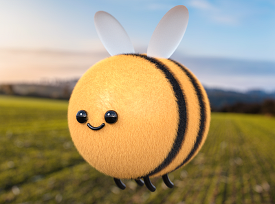 Little Bee 3d 3d art adobe photoshop animation character character design cinema4d design illustration redshift