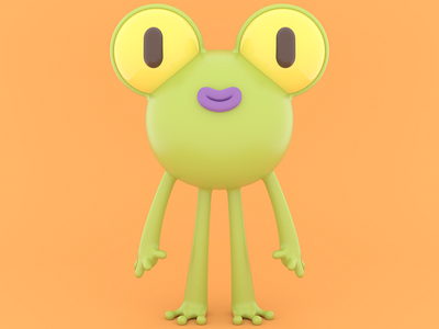 Little Frog 3d 3d art 3dmodelling adobe photoshop animation character cinema4d design illustration redshift