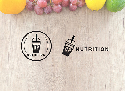 OP Nutrition Logos chicago design logo logo design one color shake smoothie trendy