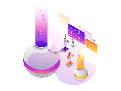 The Lab 3d art characters data design dna flat graphic design illustration isometric isometric design math minimal people research science scientist ui ux vector
