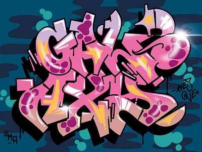 Who Dat? Galaxy! design graff graffiti handlettering illustration lettering logo procreate typography