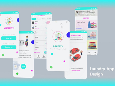 Laundry Mobile App UI Design | iPhone App UI Design