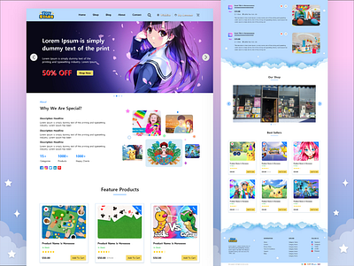 Toy Website Design app design product design toy website ui ui design ui research uiux user experience design user interface design website design website development