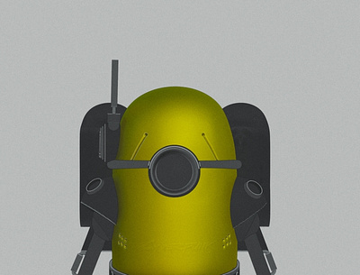 cyberbot minion 3d design illustration