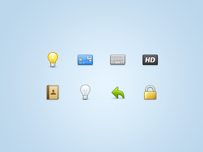 Just a few more... 32 32px bulb card contact contacts credit creditcard hd icon icons iconset interface keyboard light lightbulb set stock ui visa
