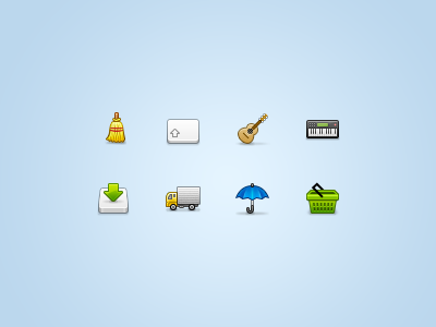 32px icons... again... small px ui icon icons stock set iconset 32px 32 broom clean key keyboard guitar instrument ukulele music synth piano synthesizer drive download truck delivery umbrella rain shopping cart basket