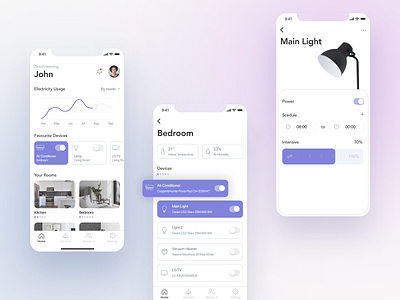 Smart Home App Concept app application concept design designer minimal mobile smarthome ui