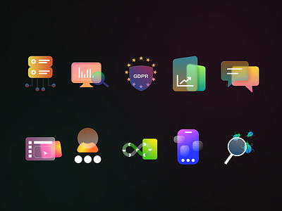 Glass Icons Set