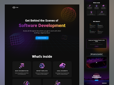 Web site design: landing page home page UI