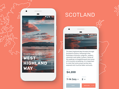 Scotland Travel Guide application app application ui branding design design application illustration split splitdev splitdevelopment travel travel app ui ux web