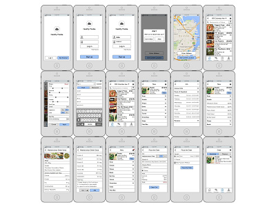 Healthy Foodie App wireframes in one scenario app ui wireframe