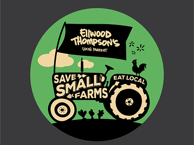 Ellwood Thompson's Tractor Sticker branded merchandise farmers market grocery illustration sticker tractor