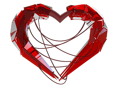Techno heart black cinema4d heart life love octane red render sci fi techno urbanism wires