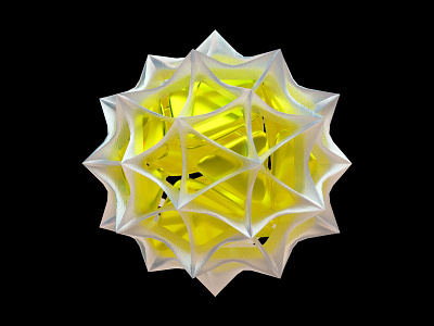 FlowerSphere 3d model octane render star white yellow
