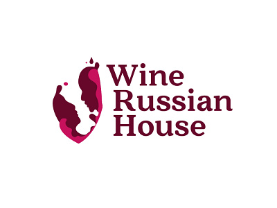 Wine Russian House concept logo logodesign red rose store wine