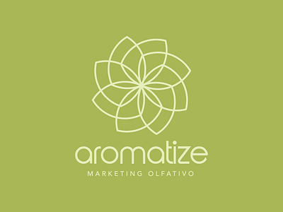 Aromatize Logo aroma branding branding design flat flower green logo logo design minimal natural perfume scents