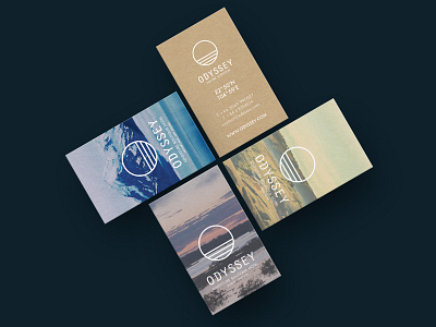 Odyssey Branding Stationery adventure boutique hotel brand identity branding business cards horizon hotel landscape logo logo design luxury ocean visual design