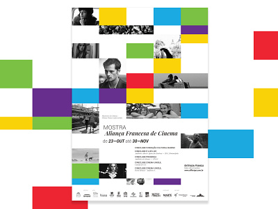 Mostra Aliança Francesa de Cinema Poster cinema colours film festival film poster flat french modular movies poster
