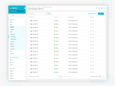 CRM Data Table UI datatable hierarchy list view multi level navigation navigation menu nested navigation pagination sidebar design sidebar menu sidebar navigation