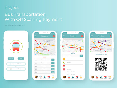 Bus Transportation Project app design qrcode transportation ui ux