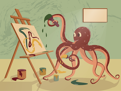 Octopus an artist adobe illustrator art artist artists character design illustraion illustration octopus painting vector vector ai illustration