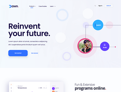 DAWN Learning UI animation app branding course courses landing page landing page design landingpage learning logo ui ux web