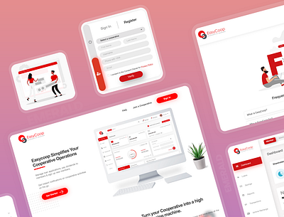 Easycoop animation app branding design illustration ui ux web