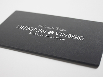 Liljegren & Vinberg Logotype branding business card coffee logo print rwanda sweden visiting
