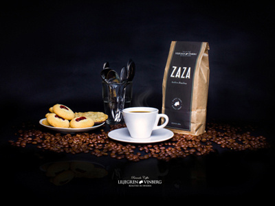 Liljegren & Vinberg coffee brand branding beans branding coffee cookies cup logotype photo retouch photography poster profile