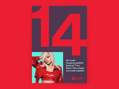Spotify 2018 Wrapped artists bebe rexha big type campaign colors music numbers outdoor campaign poster red spotify typography wrapped