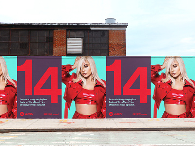 Spotify 2018 Wrapped 2018 artist bebe rexha big numbers big type campaign color scheme colorful music ooh outdoor campaign sidewalk spotify wrapped