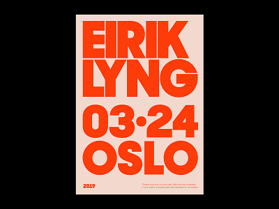 Eirik Lyng poster all caps big bold concert music norway red tour typo typography