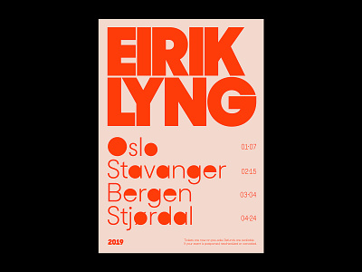 Eirik Lyng poster artist big bold concert design music norway oslo poster posterdesign red tour typo typography