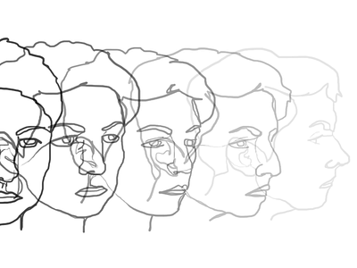 Faces Overlay blind contour line art overlay portrait portrait art